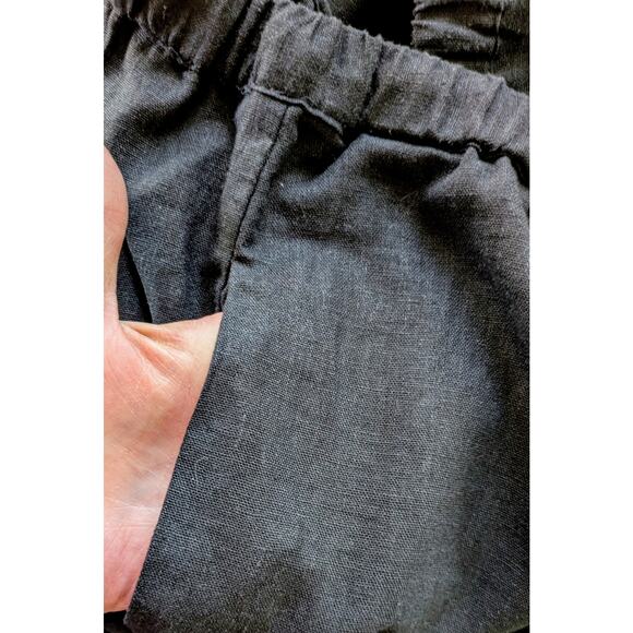 NEW Coldwater Creek Pants XL Black Linen Blend High Rise Drawstring Flowy Comfy - Picture 6 of 9